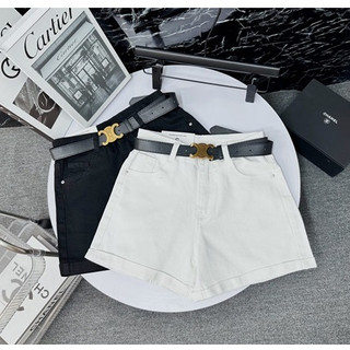 Quần short nữ bò jean co giãn 4 chiều kèm đai Ceelinn hàng qccc đẹp xuất sắc