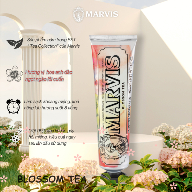Kem Đánh Răng Ý Marvis Classic, Loại Bỏ Mảng Bám, Sạch Răng Thơm Miệng 85gr