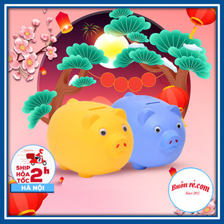 Lợn nhựa tiết kiệm tiền cho bé 3 size Việt Nhật (2980/2981/2982), Ống heo đựng tiền ngộ nghĩnh đáng yêu chắc chắn 01506