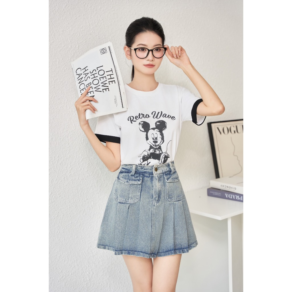 Áo thun dáng vừa in hình mickey ATW2541