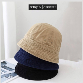 Nón bucket nam nữ vành cụp, Nón bucket tai bèo trơn basic chất cotton cao cấp phong cách unisex