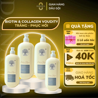Dầu Gội Biotin Collagen Voudioty Trắng 2024 Phục Hồi Nhanh Cho Tóc Nhuộm Và Uốn 500 1000ml 