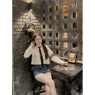 Áo sơ mi nữ thome kèm cà vạt