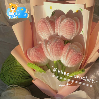  Hoa Tulip Handmade loang màu siêu xinh, bó hoa tốt nghiệp cute handmade làm từ len mix, tặng người yêu bạn bè