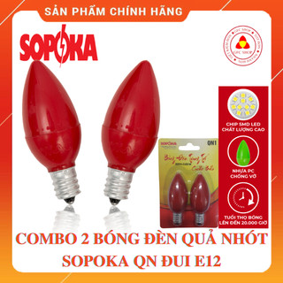 Combo 2 bóng đèn led quả nhót, đèn thờ sopoka qn đui e12