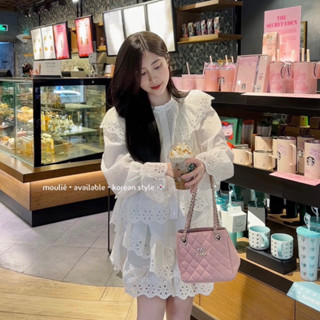   Ảnh shop chụp - Hàng L1 sẵn  MOULIÉ - Set thô ren áo dài tay quần váy 