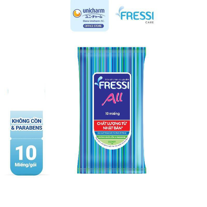 Combo 10 gói giấy ướt FRESSI (gói 10 miếng)