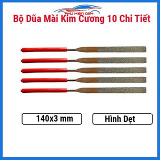 Bộ dũa mài kim cương 10 chi tiết mài dũa kim loại - 140mmx3mm hình dẹt