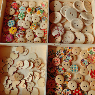 Set 10 nút áo cúc gỗ vintage