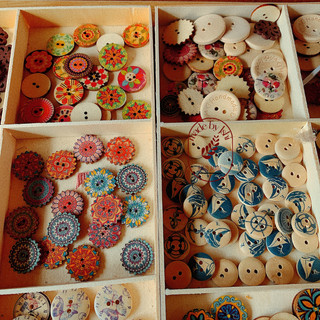 Set 10 nút áo cúc gỗ vintage