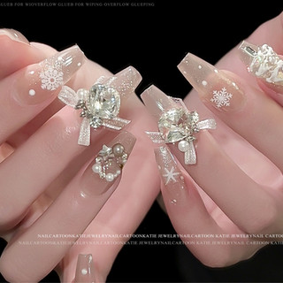 Charm nơ lụa đá gắn móng trang trí móng nail lẻ viên