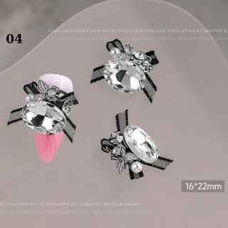 Charm nơ lụa đá gắn móng trang trí móng nail lẻ viên