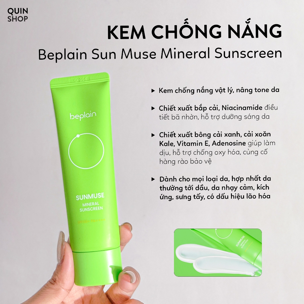 [HÀNG CÔNG TY] Kem Chống Nắng Nâng Tone Beplain Sunmuse Tone Up & Correcting, Mineral, Matte, Peach Pink Sunscreen | BigBuy360 - bigbuy360.vn