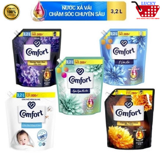 Nước xả vải Comfort 3,2L/túi  Đậm đặc hương ban mai 1 lần xả cho da nhạy cảm