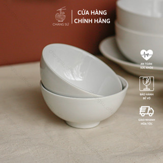 Bát ăn cơm sứ trắng đẹp 11cm - Chén cơm sứ chịu nhiệt tốt cho sức khỏe HC 011 - Vỡ 1 đổi 1