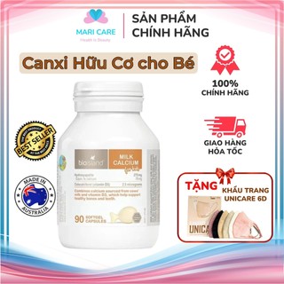 Canxi Sữa Bioisland Milk Calcium Kids cho Bé 90v nội địa Úc