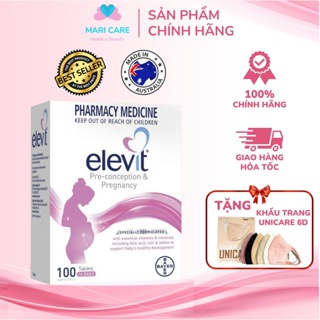 Tem Chính Hãng Elevit Bầu Úc 100viên Date Mới Vitamin Tổng Hợp cho bà bầu