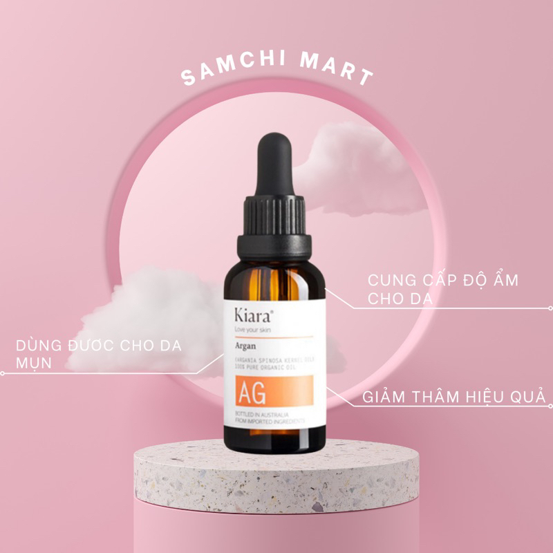 Dầu dưỡng da chống lão hoá làm sáng da Kiara Argan Oil 30ml - bill Úc