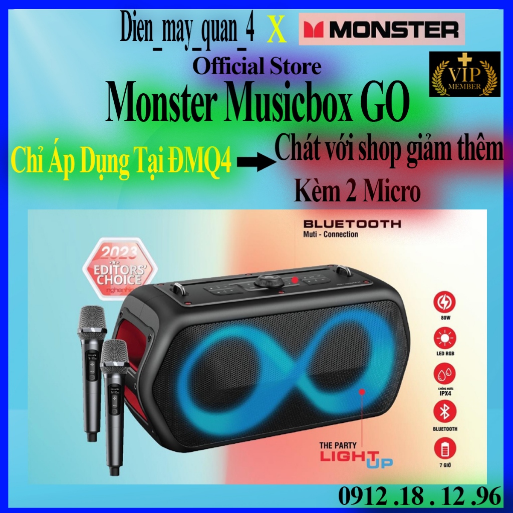 Loa Monster Musicbox Go - Kèm 2 Micro