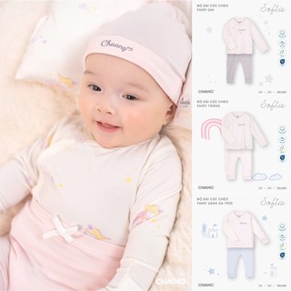 [CHÍNH HÃNG] Bộ áo dài tay quần dài cúc chéo sơ sinh họa tiết Fairy Chaang