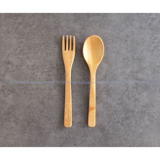 [HOT] - Set muỗng nĩa gỗ bằng gỗ xà cừ nguyên khối, xuất xứ Việt Nam