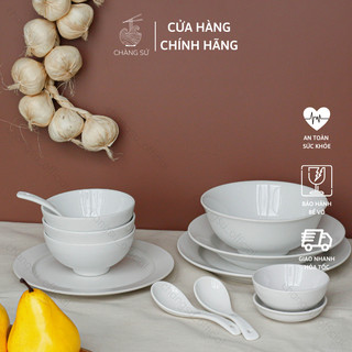 Bộ chén dĩa sứ dễ thương 3 người ăn siêu sang - Set bát đĩa gia đình trẻ đầy đủ món HC B3
