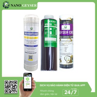Bộ 3 lõi 123 máy lọc nước Geyser Eco 3, Geyser Eco 6, Lõi Ecosoft Max, Aragon, CBC