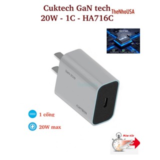 Củ sạc nhanh Cuktech 20W HA716C 1 cổng type C PD 20W