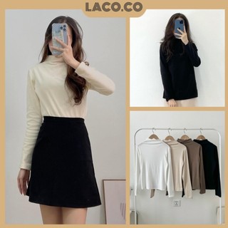 Áo thun giữ nhiệt cổ 3 phân tay dài, áo thun basic nhiều màu LACO158