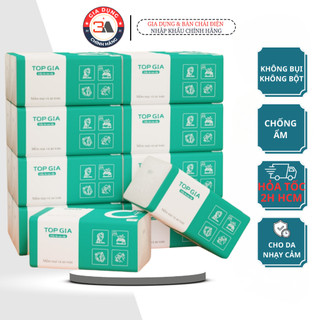 Giấy ăn rút lụa gói lớn Top Gia thùng 20 gói 100 rút 4 lớp siêu dai và không bị bụi giấy
