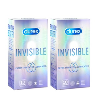 Bộ 2 hộp bao cao su Durex Invisible Lubricated siêu mỏng, bôi trơn size