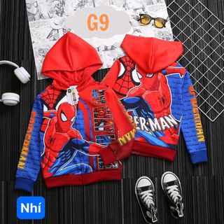 Áo khoác bé trai siêu nhân từ 11kg-40kg. Chất thun hai da dày mịn- hình in sắc nét. Mặc vào là mê luôn