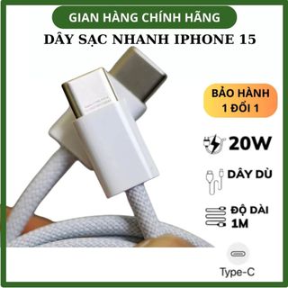 Dây Sạc Nhanh 20W Bọc Dù Type C to Type Dành Cho IP 15/15++, HÀNG CHÍNH HÃNG Bảo Hành 1 Năm ZINKA