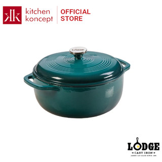 Nồi gang phủ men Lodge - Màu xanh ngọc 5.6L