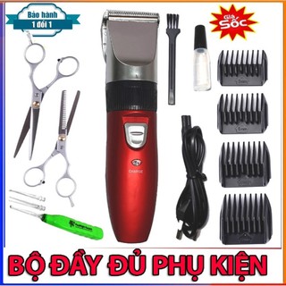 Tông đơ cắt tóc gia đình, tăng đơ cắt tóc cho bé sạc điện cầm tay tiện lợi cắt tóc trẻ em, tặng kèm 4 lưỡi cắt