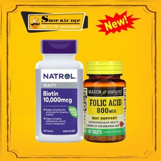 Combo Hỗ Trợ Mọc Râu Nhanh Đen Biotin & Folic