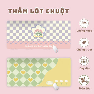 Thảm lót chuột cỡ lớn 80x30 chống nước chống bụi, pad chuột lớn chống trượt họa tiết dễ thương