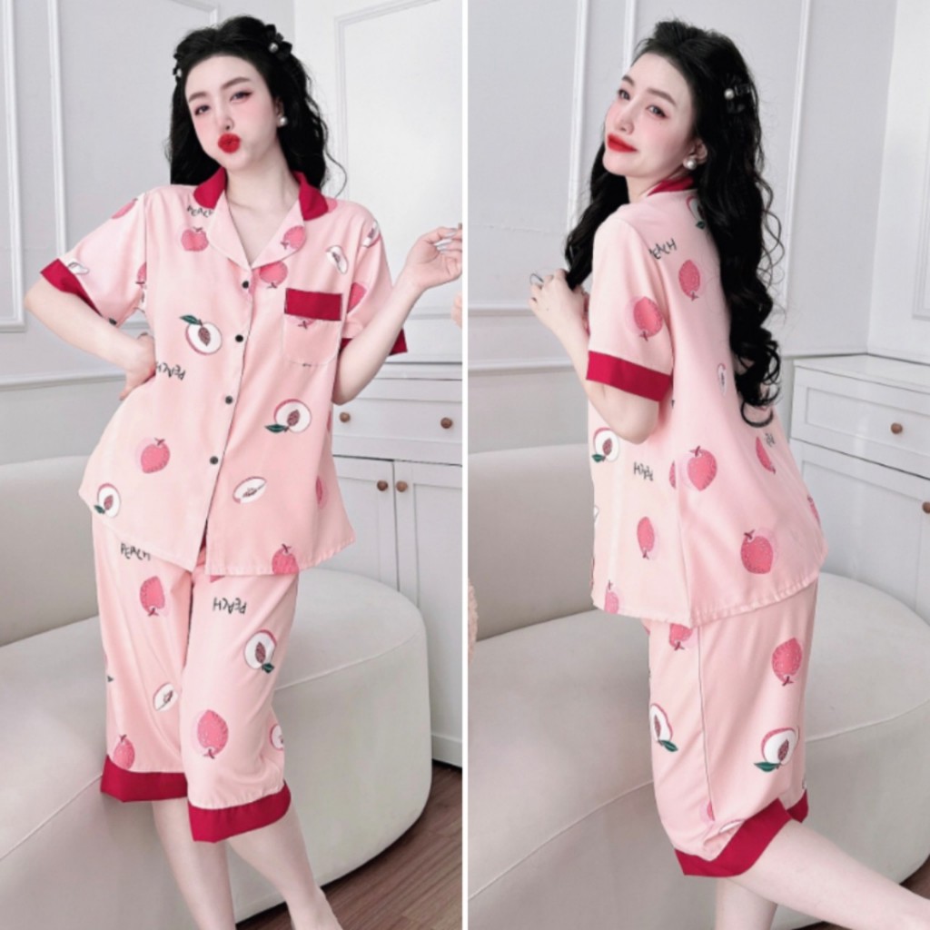 Đồ Ngủ Nữ Lửng Lụa Nhật Mát Pijama Bigsize 50-100kg