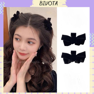 Kẹp tóc Bivota kẹp nơ nhung phong cách hàn quốc, cặp tóc nơ sau cực xinh KT13