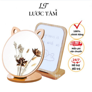  Gương để bàn mini bằng gỗ cao cấp soi trang điểm Makeup gấp gọn tiện lợi hãng Lược Tâm 