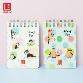 Sổ lò xo kẻ ngang 200 trang A7 Hồng Hà Funny Pet - 4162