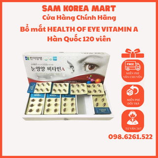 Bổ mắt HEALTH OF EYE VITAMIN A Hàn Quốc 120 viên - giúp sáng măt, chống nhức mỏi măt, giảm khô mắt
