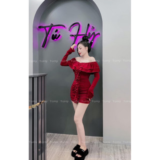 Váy thời trang body tay dài chất thun ôm form tôn dáng