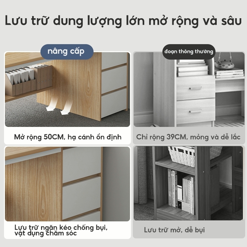 Bàn Làm Việc 3 hộc Hạn chế trầy xước Phong Cách Hiện Đại Nội Thất Tiết Kiệm  mặt bàn kích thước lớn | BigBuy360 - bigbuy360.vn