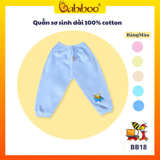 Quần dài cho bé sơ sinh BABIBOO vải cotton mềm mại siêu thoáng BB18