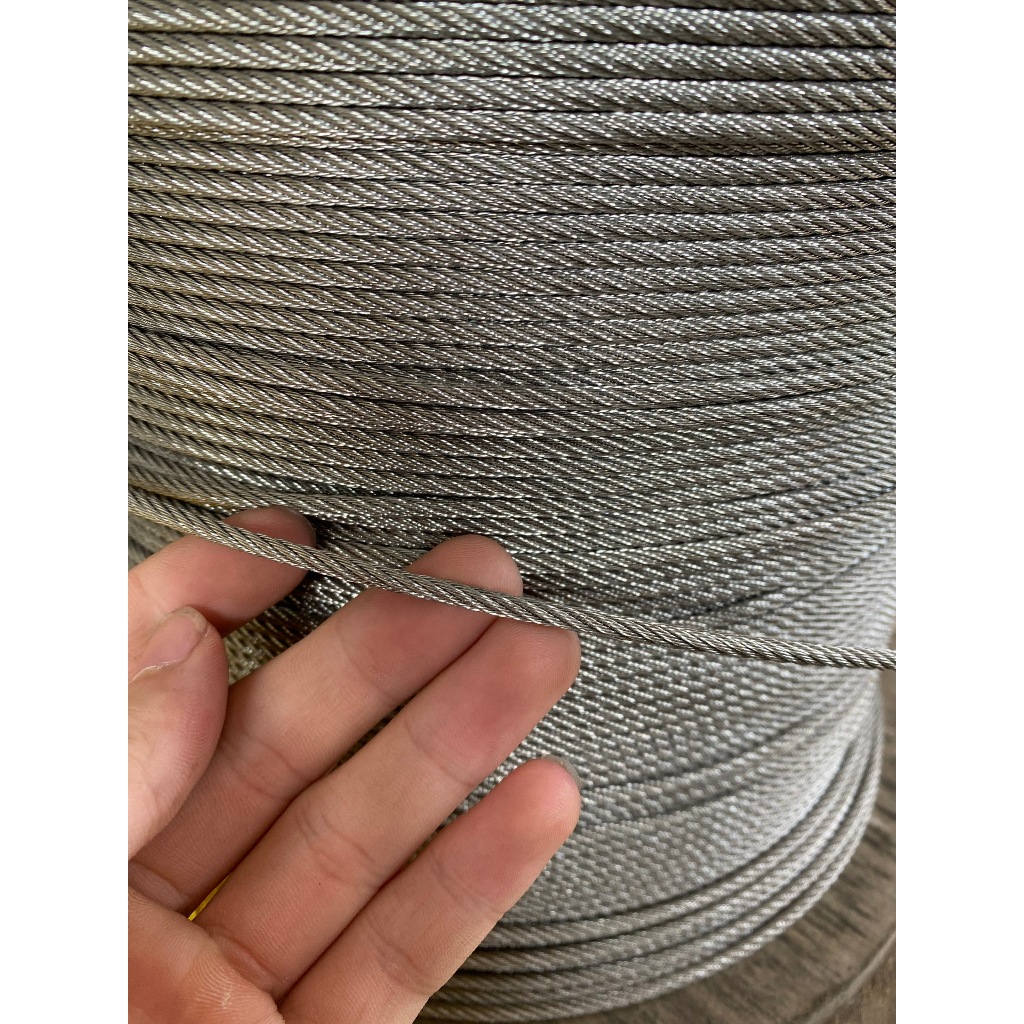 Dây cáp inox 304 chắc chắn, da dụng, phi từ 2,4,5,6mm