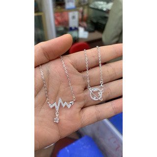 Bộ bạc nmj hình nhịp tim trăng sao