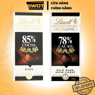 Socola Thanh Lindt Noir Pháp 100g, Chocolate Pháp thơm ngon đặc biệt, giàu dinh dưỡng, giảm stress