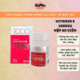 Viên uống vitamin e 1000iu hàn quốc hộp đỏ 60 viên