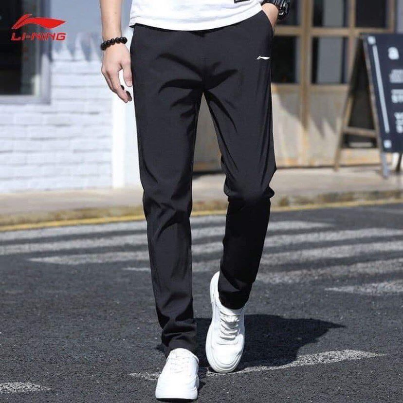 Quần Gió LiNing Thể Thao Nam Dài Ống Suông Cao Cấp Vải Mềm Mại Co Giãn 4 Chiều Không Nhăn Phù Hợp Vận Động